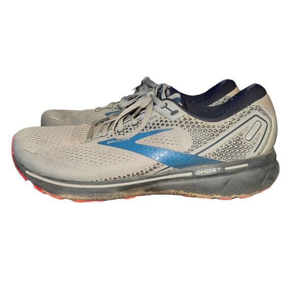 Brooks Ghost 14 Sneakers Men\'s 12.5 D Gray Blue Red Mesh Running Shoes main image 9
